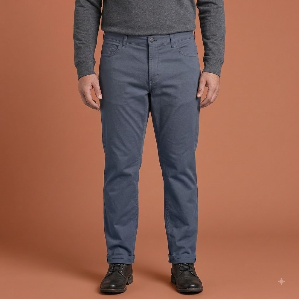Haggar‎ Straight Fit Pants Men's 42x30 Blue Stretch Casual Trousers